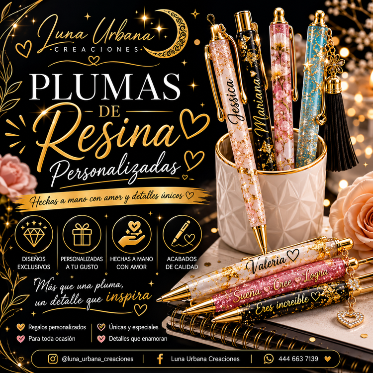 Plumas en resina