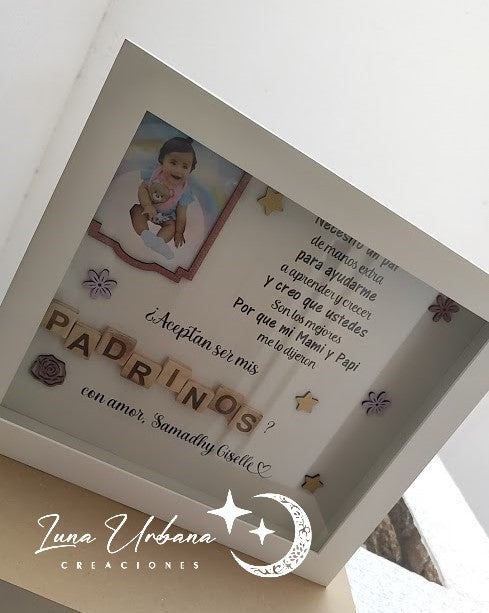 Shadow box petición de padrinos