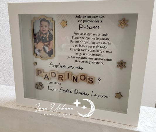 Shadow box petición de padrinos