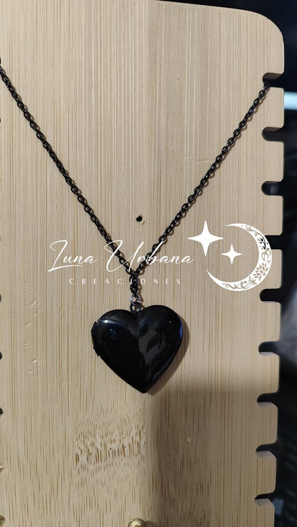 Collar relicario en forma de corazón de Acero inoxidable