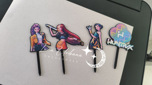 Cake topper Guerreas k-pop