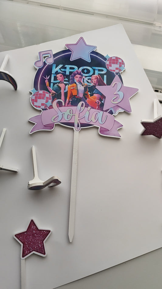 Kit cake topper guerras k-pop