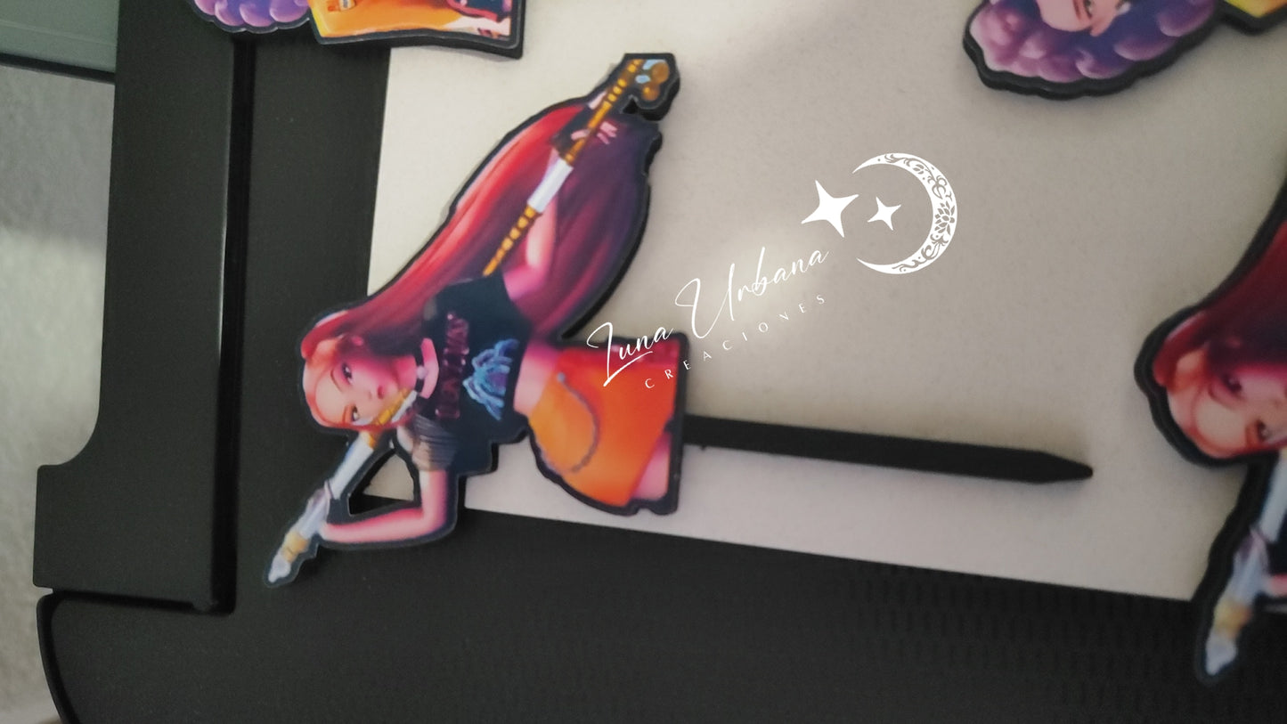 Cake topper Guerreas k-pop